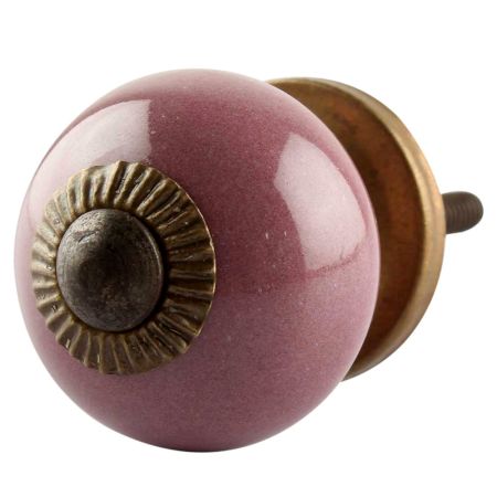 Solid Purple Small Ceramic Drawer Knob
